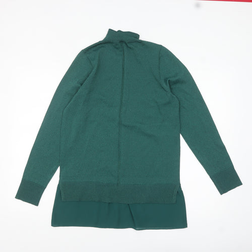 Next Women Green High Neck Tunic Jumper Size S