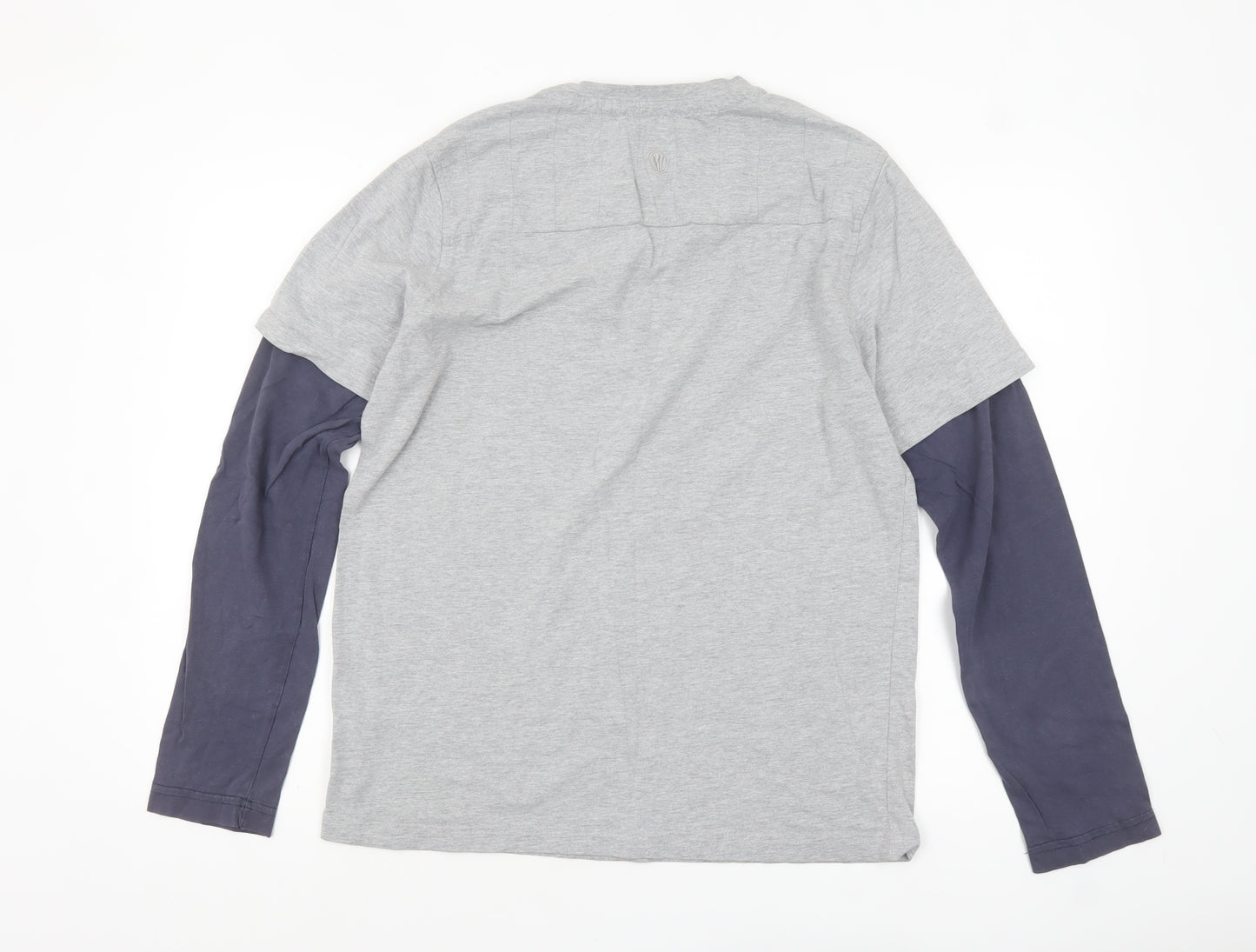 Fat Face Men's Grey Long Sleeve Graphic Sports T-Shirt Size M