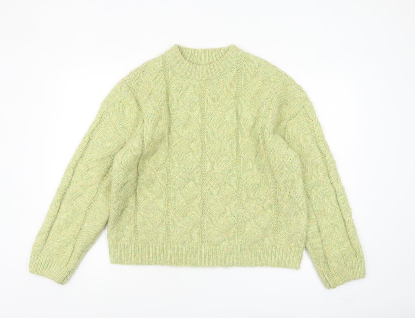 Marks and Spencer Women’s Green Cable-Knit Jumper Size M