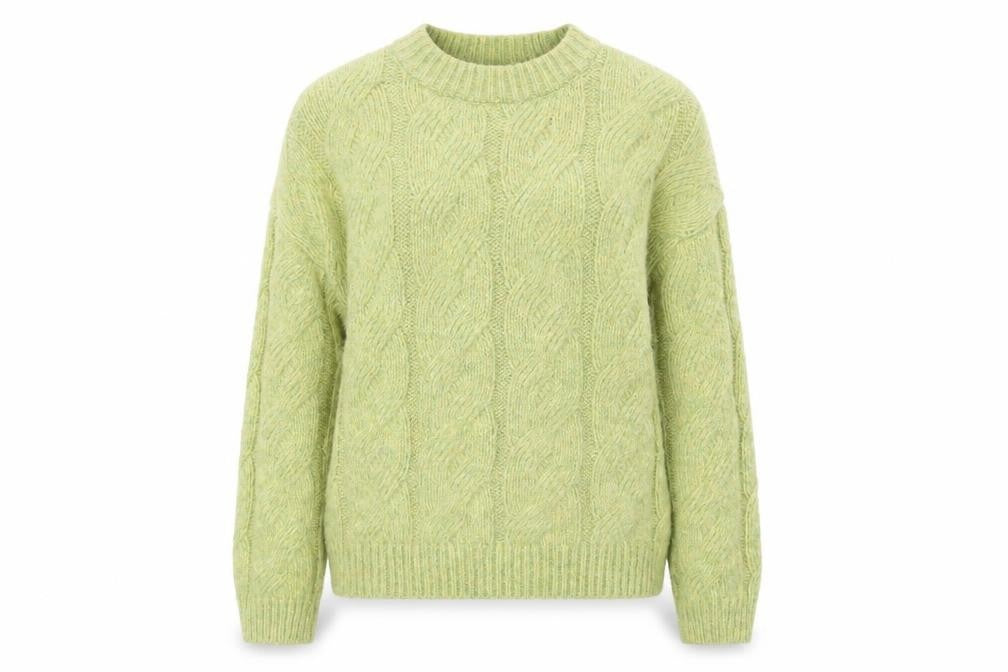 Front view of Marks & Spencer Women’s Green Cable-Knit Jumper, size M