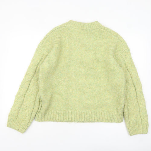 Marks and Spencer Women’s Green Cable-Knit Jumper Size M
