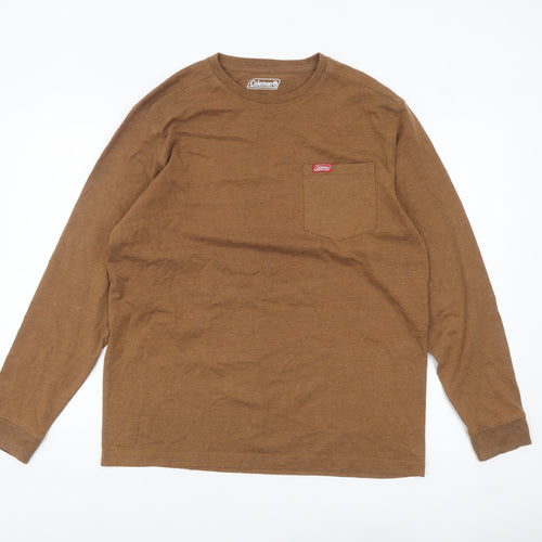 Coleman Men’s Brown Long Sleeve Regular Fit Cotton Blend Top M