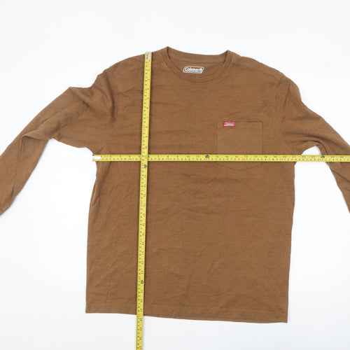 Coleman Men’s Brown Long Sleeve Regular Fit Cotton Blend Top M