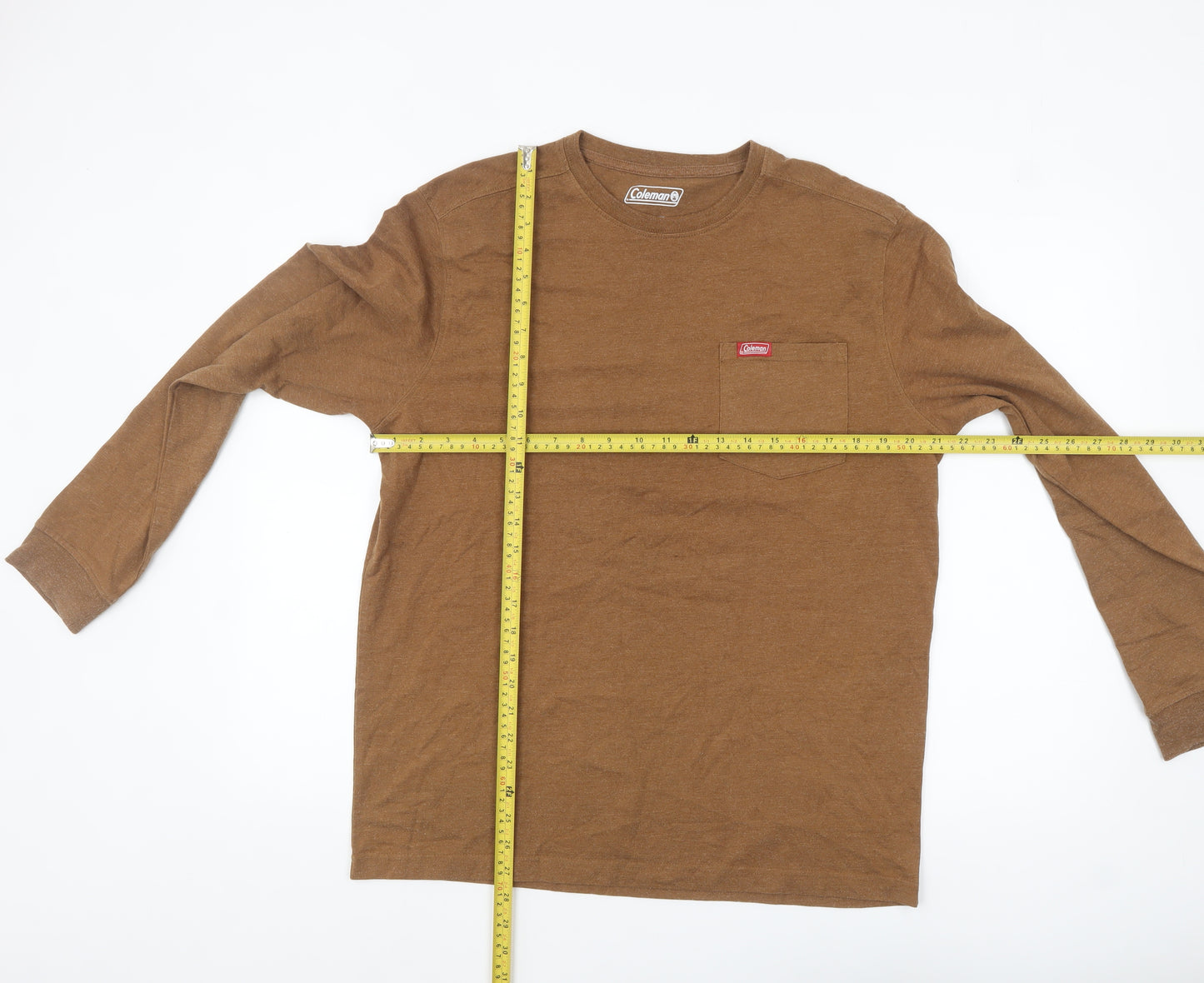 Coleman Men’s Brown Long Sleeve Regular Fit Cotton Blend Top M
