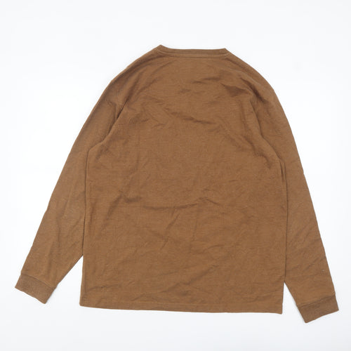 Coleman Men’s Brown Long Sleeve Regular Fit Cotton Blend Top M