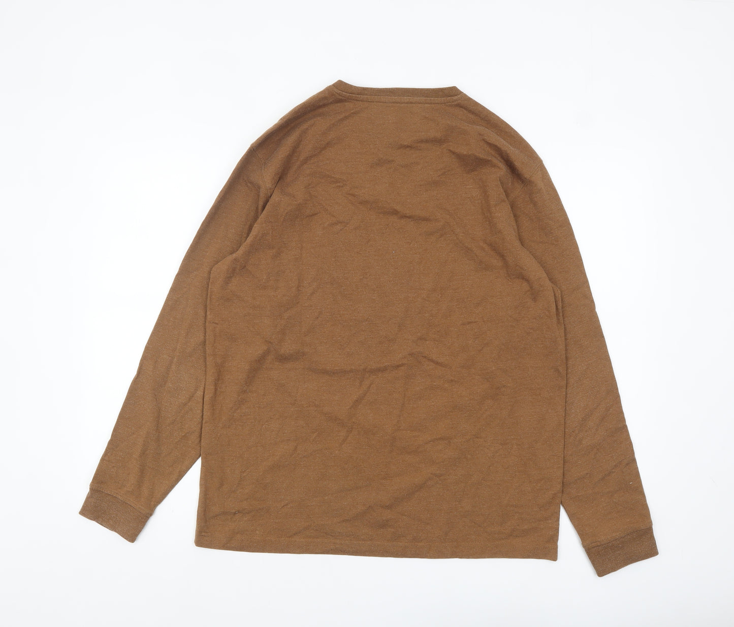 Coleman Men’s Brown Long Sleeve Regular Fit Cotton Blend Top M