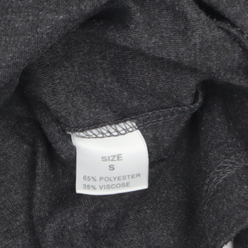 Anne Brooks Petite Womens Grey Mock Neck Long Sleeve Jersey Top Size S