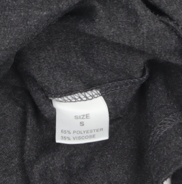 Anne Brooks Petite Womens Grey Mock Neck Long Sleeve Jersey Top Size S
