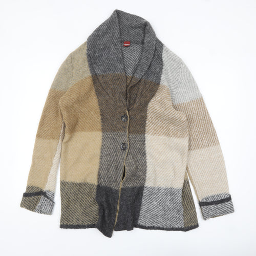 Olsen Women’s Multicoloured Check Knit Cardigan Size 14