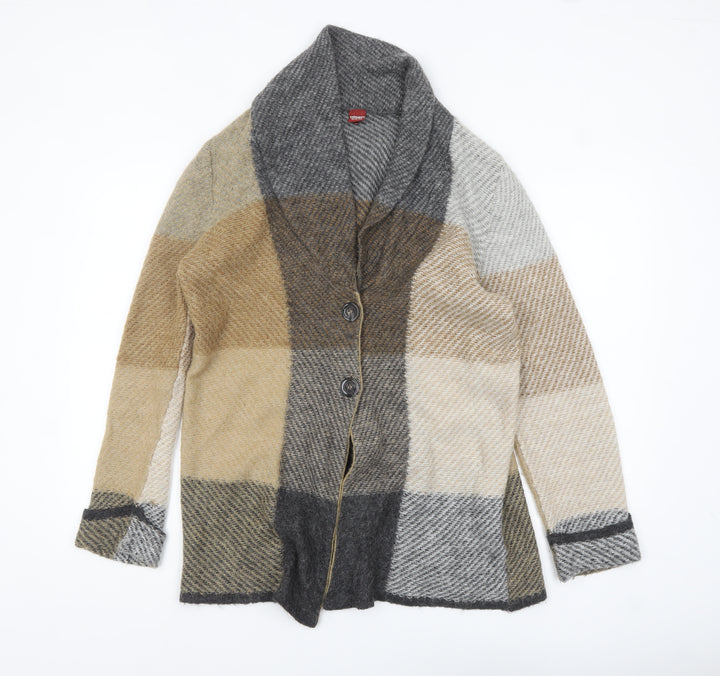Olsen Women’s Multicoloured Check Knit Cardigan Size 14