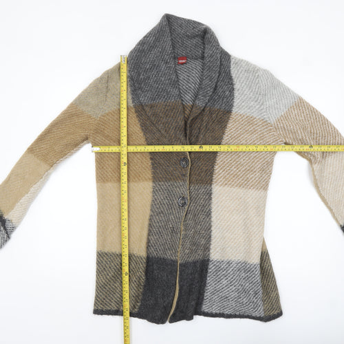 Olsen Women’s Multicoloured Check Knit Cardigan Size 14
