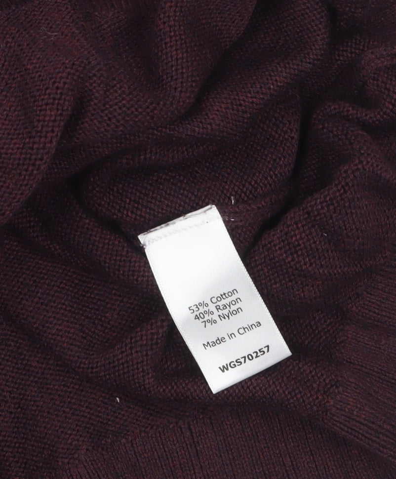 Market & Spruce Women Brown Knit Roll Neck Jumper Dress L