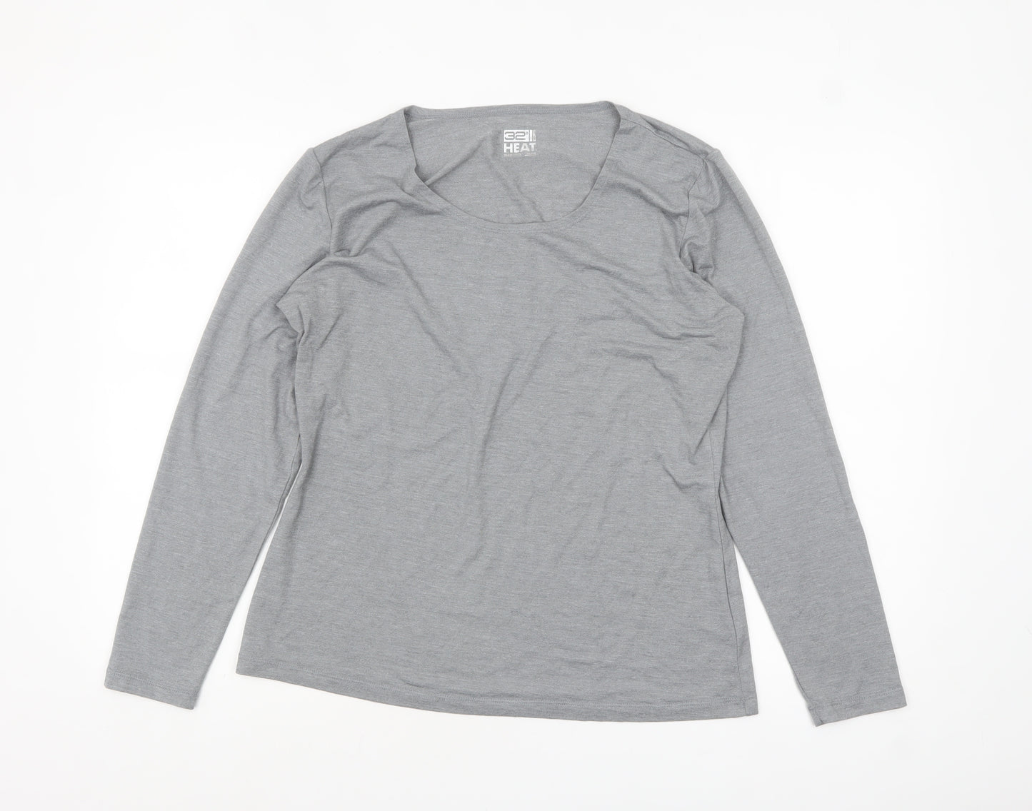 32 Degrees Women Grey XL Long Sleeve Heat Activewear Top