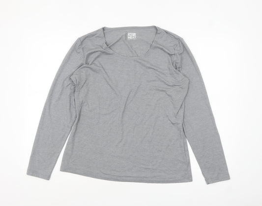 32 Degrees Women Grey XL Long Sleeve Heat Activewear Top