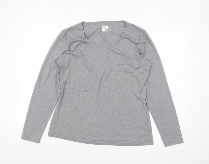 32 Degrees Women Grey XL Long Sleeve Heat Activewear Top
