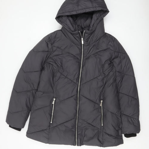 Phase Eight Women's Black Hooded Puffer Jacket Size 16