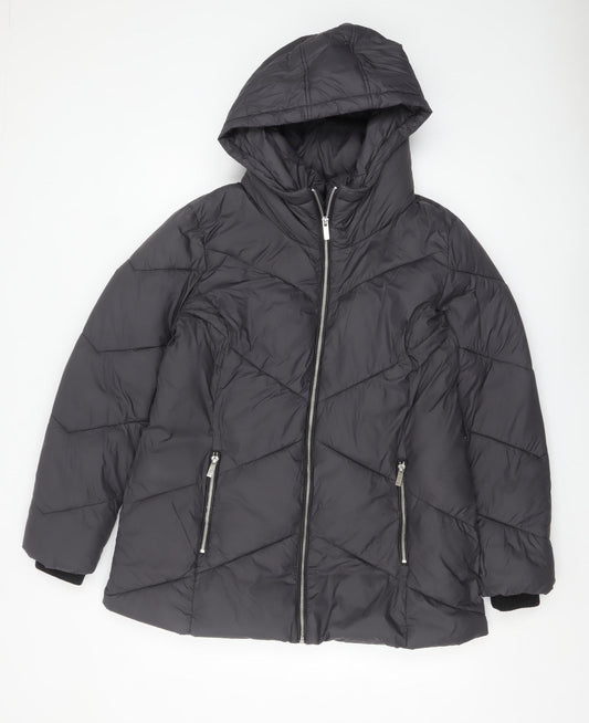 Phase Eight Women's Black Hooded Puffer Jacket Size 16