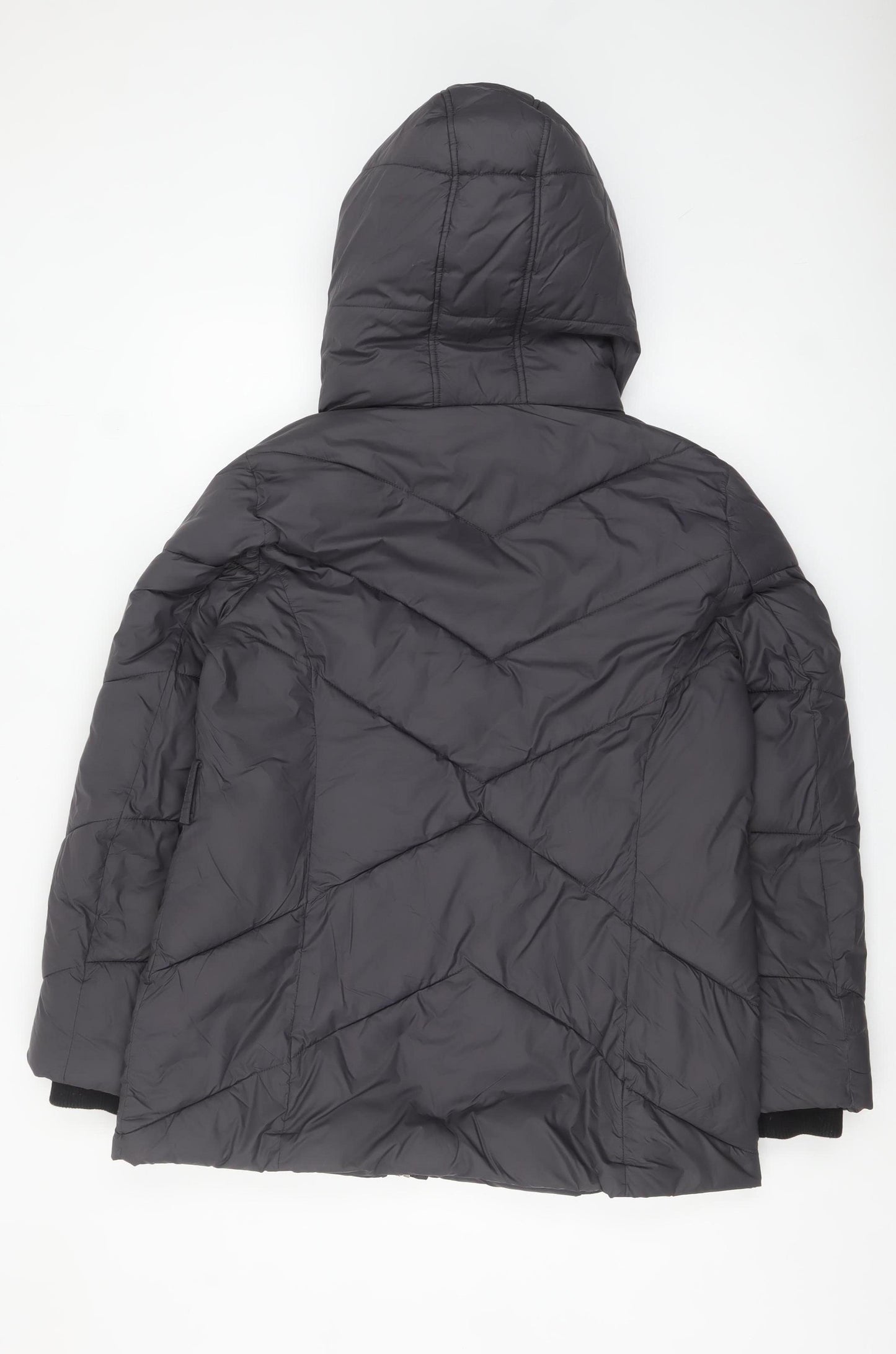 Phase Eight Women's Black Hooded Puffer Jacket Size 16