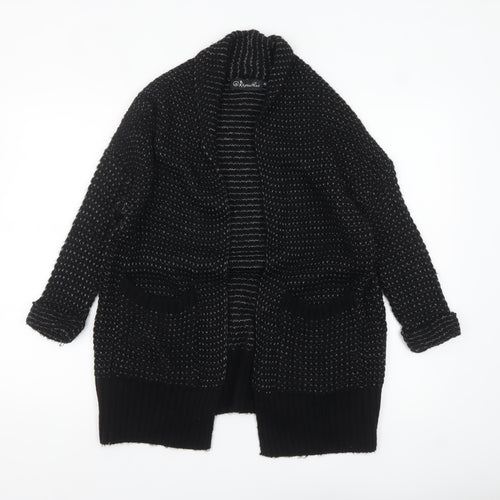 @Republic Women's Black XS Chunky Knit Open Cardigan
