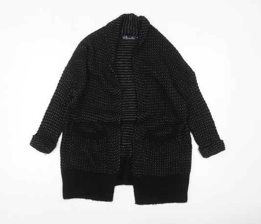 @Republic Women's Black XS Chunky Knit Open Cardigan