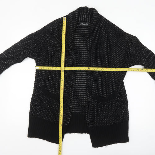 @Republic Women's Black XS Chunky Knit Open Cardigan