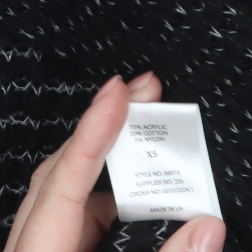@Republic Women's Black XS Chunky Knit Open Cardigan
