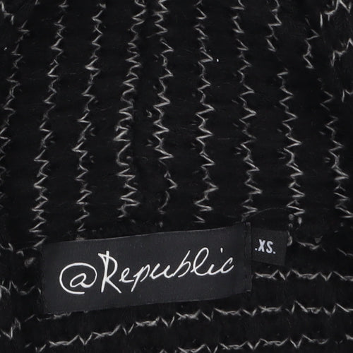 @Republic Women's Black XS Chunky Knit Open Cardigan