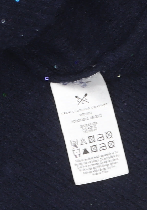 Crew Clothing Women’s Black Sequin Pullover Jumper Size 18