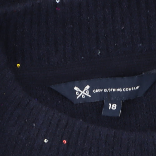 Crew Clothing Women’s Black Sequin Pullover Jumper Size 18