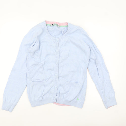 Crew Clothing Co. Women's Blue Cotton Button Cardigan Size 14