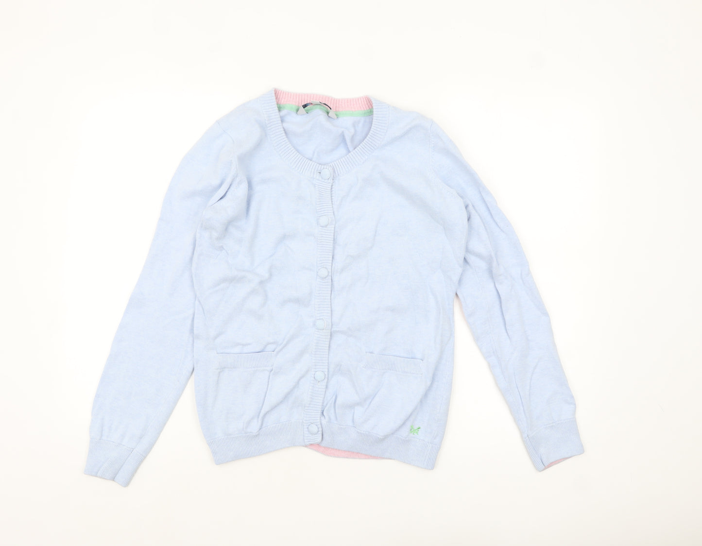 Crew Clothing Co. Women's Blue Cotton Button Cardigan Size 14