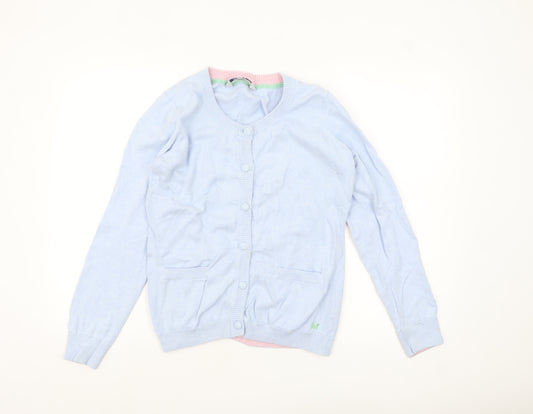 Crew Clothing Co. Women's Blue Cotton Button Cardigan Size 14