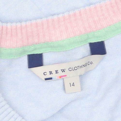 Crew Clothing Co. Women's Blue Cotton Button Cardigan Size 14