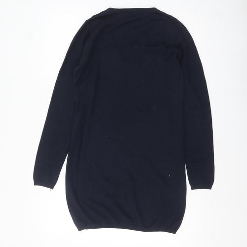 Next Women’s Blue V-Neck Beaded Knit Jumper Size 8