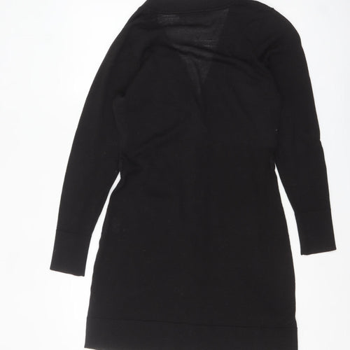 Nougat London Womens Black Wool Long Sleeve V-Neck Cardigan Size 12