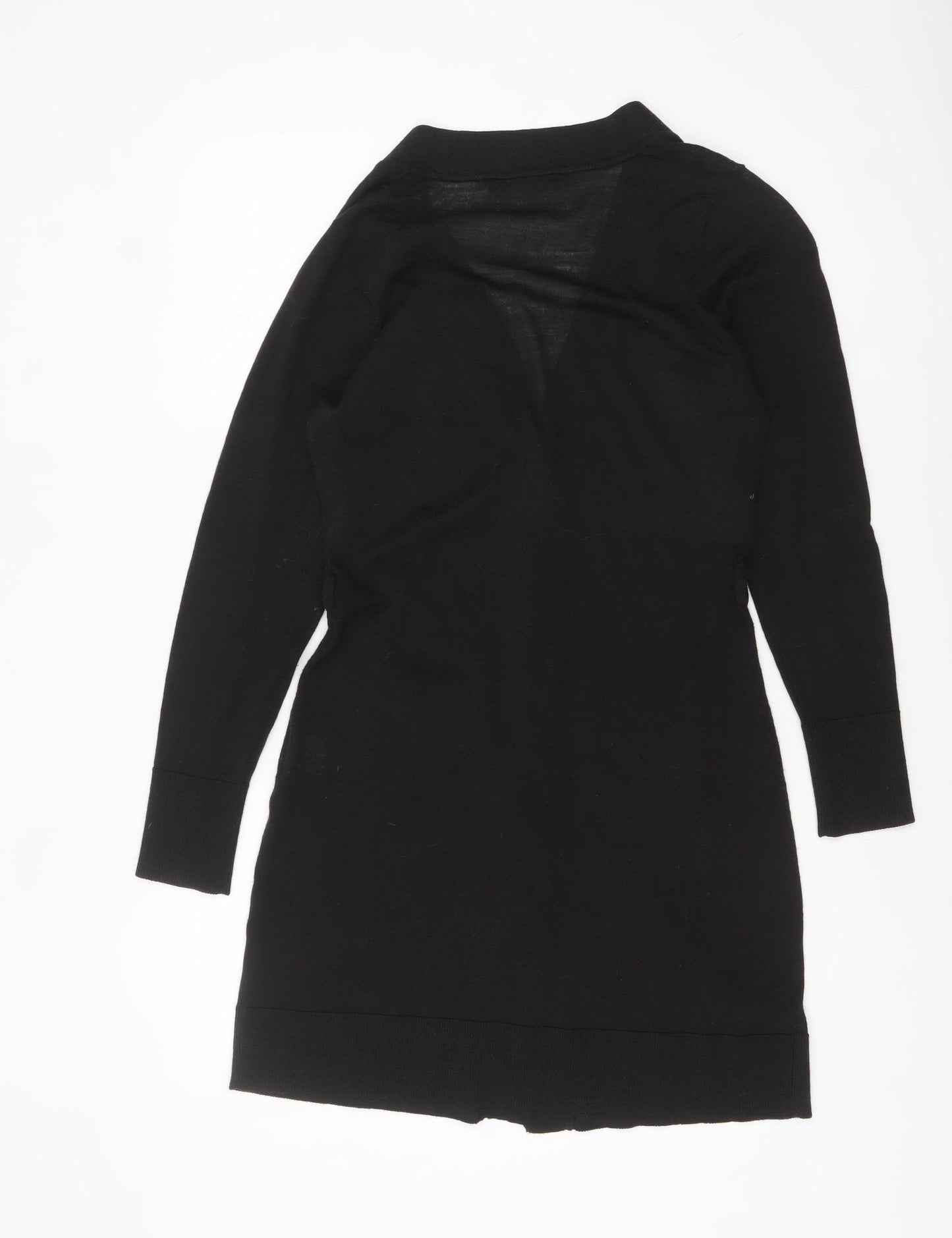 Nougat London Womens Black Wool Long Sleeve V-Neck Cardigan Size 12