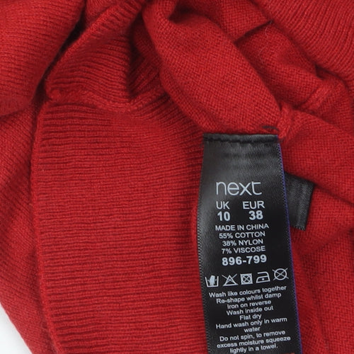 Next Women Red Embellished Crew Neck Long Sleeve Jumper Size 10
