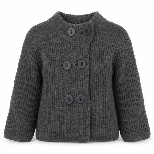 Topshop Women Grey Chunky Knit Cardigan Size 10 Wool Blend