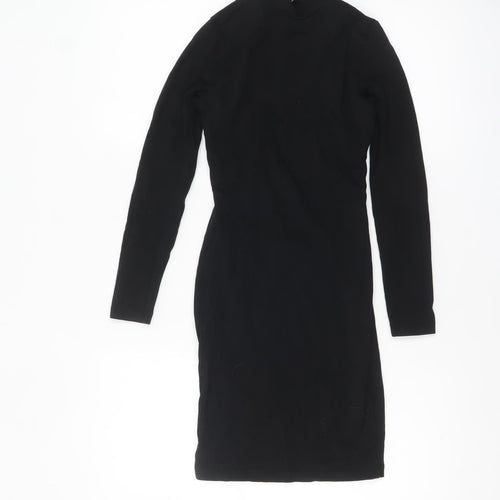 ASOS Women’s Black Bodycon High Neck Cut Out Short Dress Size 6