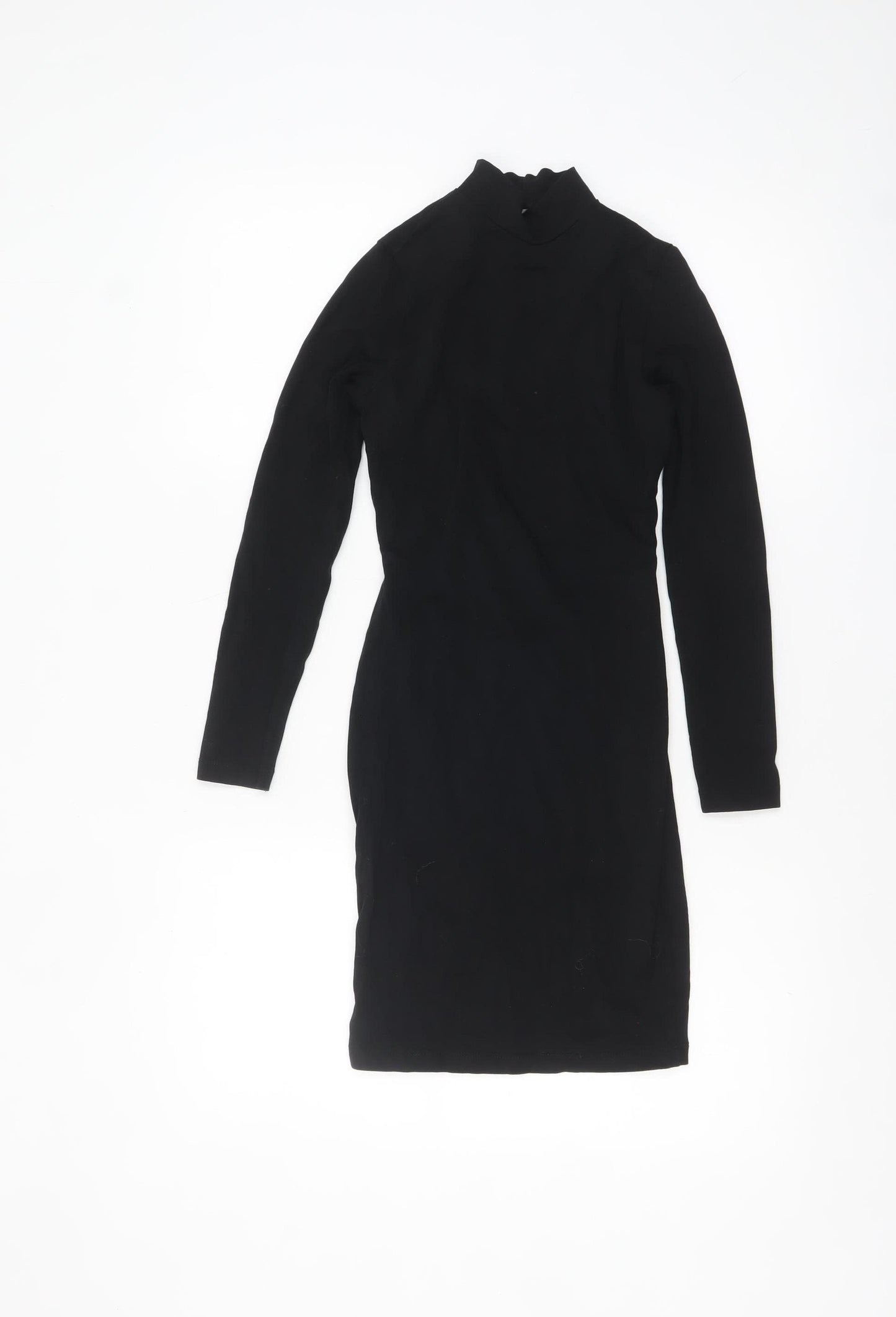 ASOS Women’s Black Bodycon High Neck Cut Out Short Dress Size 6