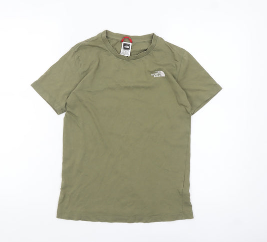 The North Face Boys Green L Short Sleeve Cotton Outdoor T-Shirt