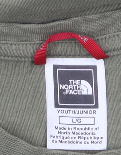 The North Face Boys Green L Short Sleeve Cotton Outdoor T-Shirt