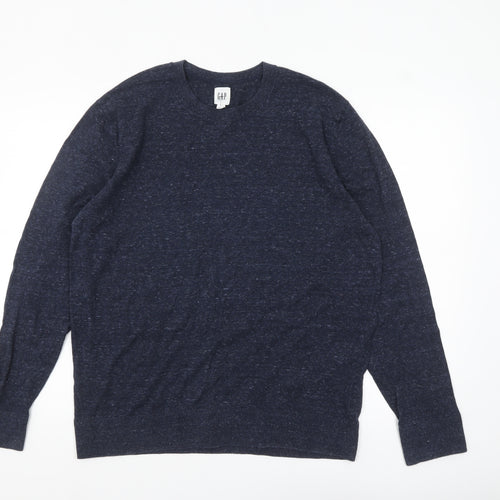 GAP Men’s Blue Cotton Blend Crew Neck Pullover Jumper Size L