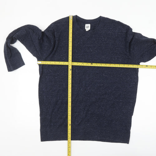 GAP Men’s Blue Cotton Blend Crew Neck Pullover Jumper Size L