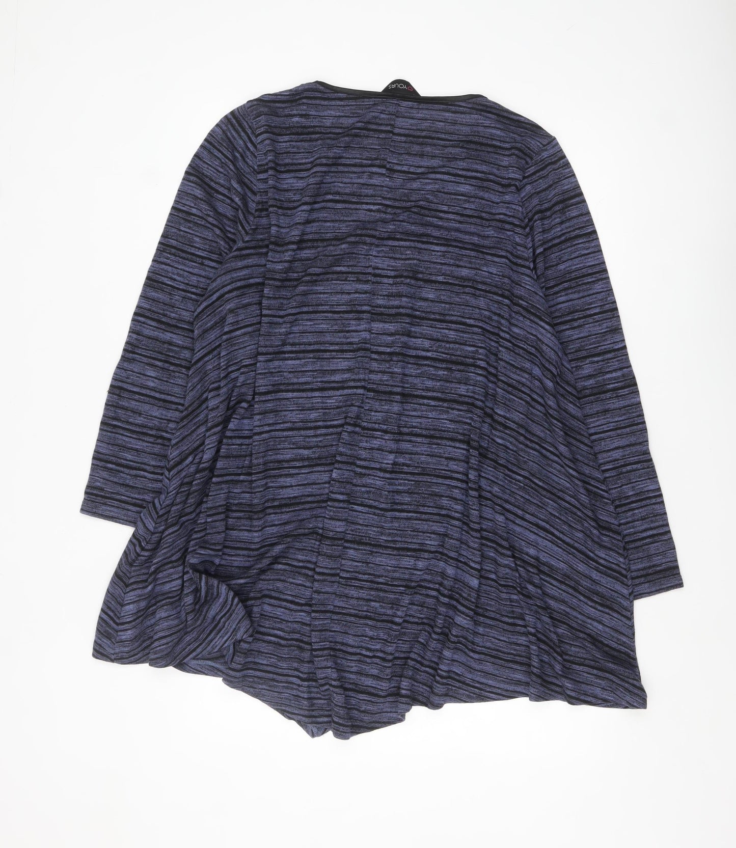 Yours Women Blue Striped V-Neck Long Sleeve Jersey Tunic Top Size 22-24