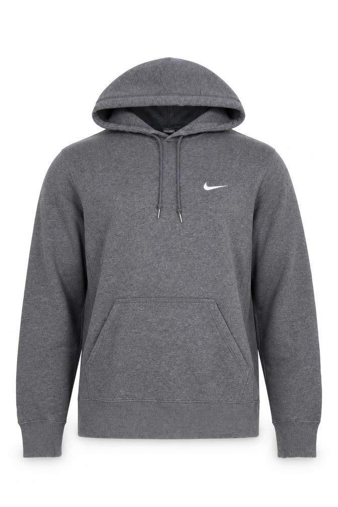 Front view of Nike Men's Grey Pullover Hoodie Medium Fleece Sportswear