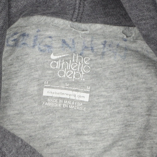 Nike Men's Grey Pullover Hoodie Medium Fleece Sportswear