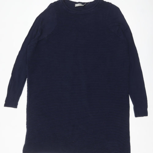 ASOS Women Blue Long Sleeve Cotton Tunic Jumper Size 10
