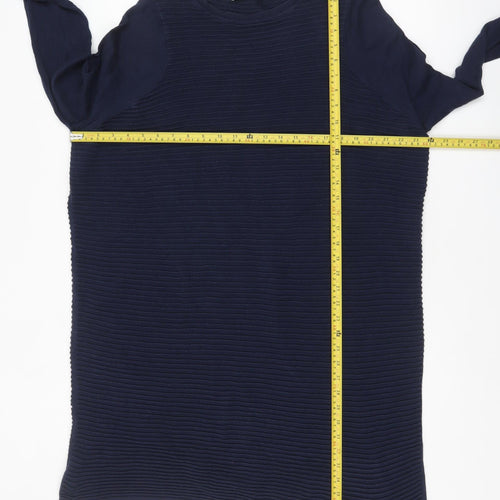 ASOS Women Blue Long Sleeve Cotton Tunic Jumper Size 10