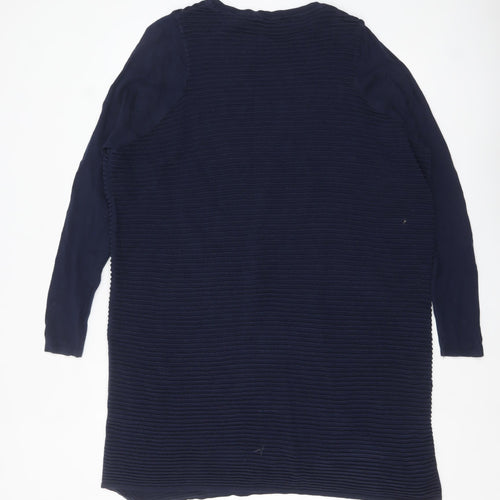 ASOS Women Blue Long Sleeve Cotton Tunic Jumper Size 10
